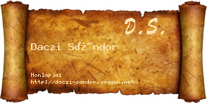 Daczi Sándor névjegykártya