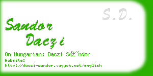 sandor daczi business card